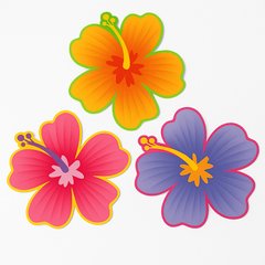 Vibrant Hibiscus Flower Cutouts for Summer Decor