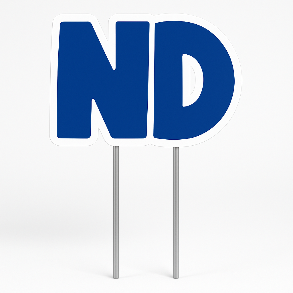 Blue "ND" Birthday Yard Sign