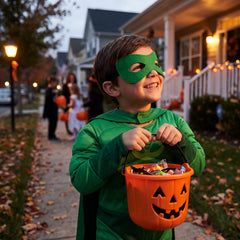 Festive Green Superhero Domino Mask