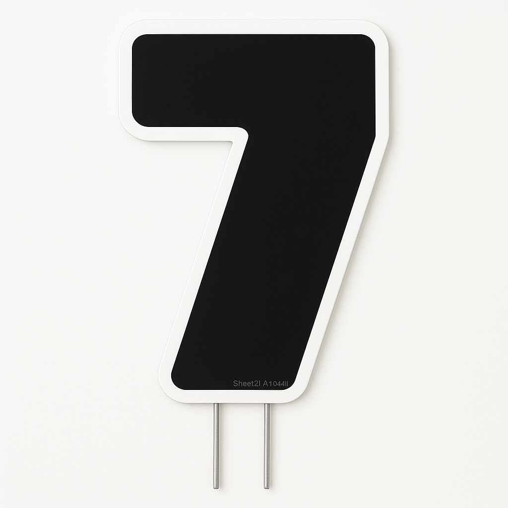 Black Number 3 Outdoor Yard Sign with Stakes