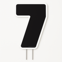 Black Number 3 Outdoor Yard Sign with Stakes
