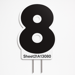 Black Number 3 Outdoor Yard Sign with Stakes