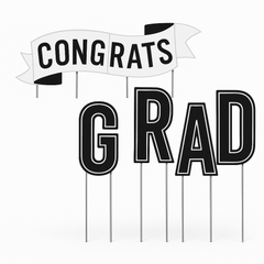 "Congrats Grad" Yard Sign Decorations for Graduation Celebration