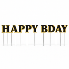 "Better with Age" Birthday Yard Sign ‚Äì Black/Gold, 9-Piece Set