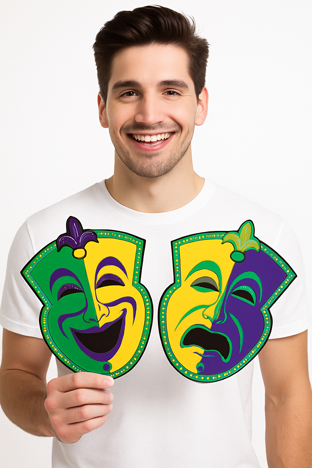 Double-Sided Masquerade Theatre Mask Cutout
