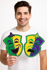 Double-Sided Masquerade Theatre Mask Cutout