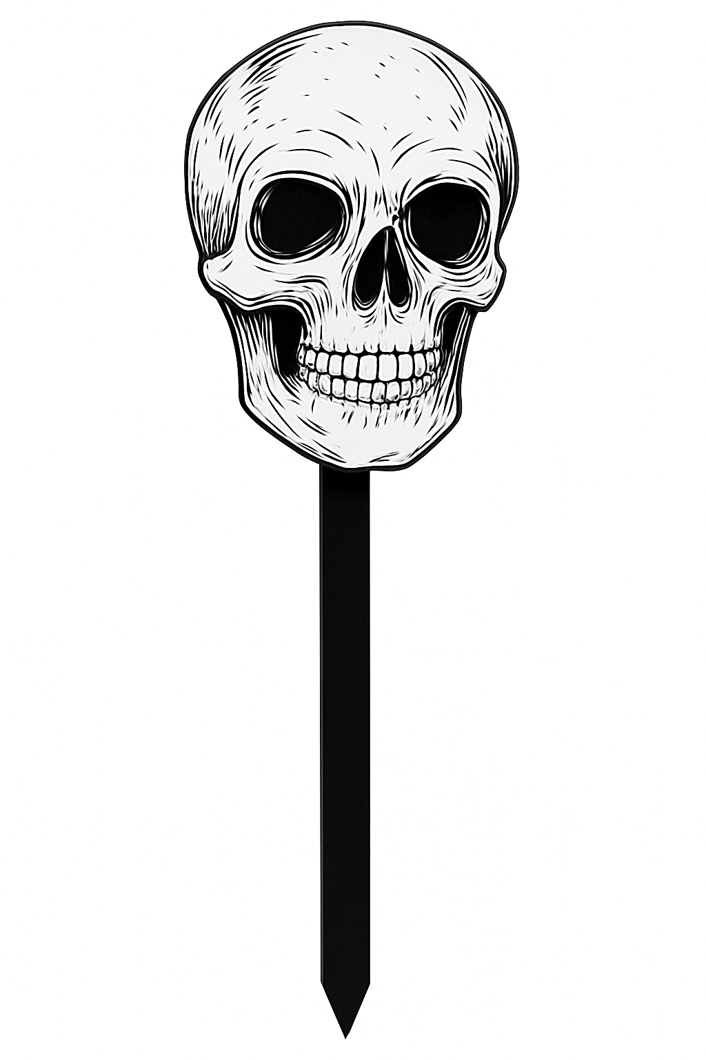 Creepy Skull MDF Yard Stake - 34-Inch Halloween Lawn Decoration