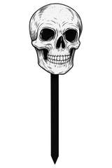 Creepy Skull MDF Yard Stake - 34-Inch Halloween Lawn Decoration