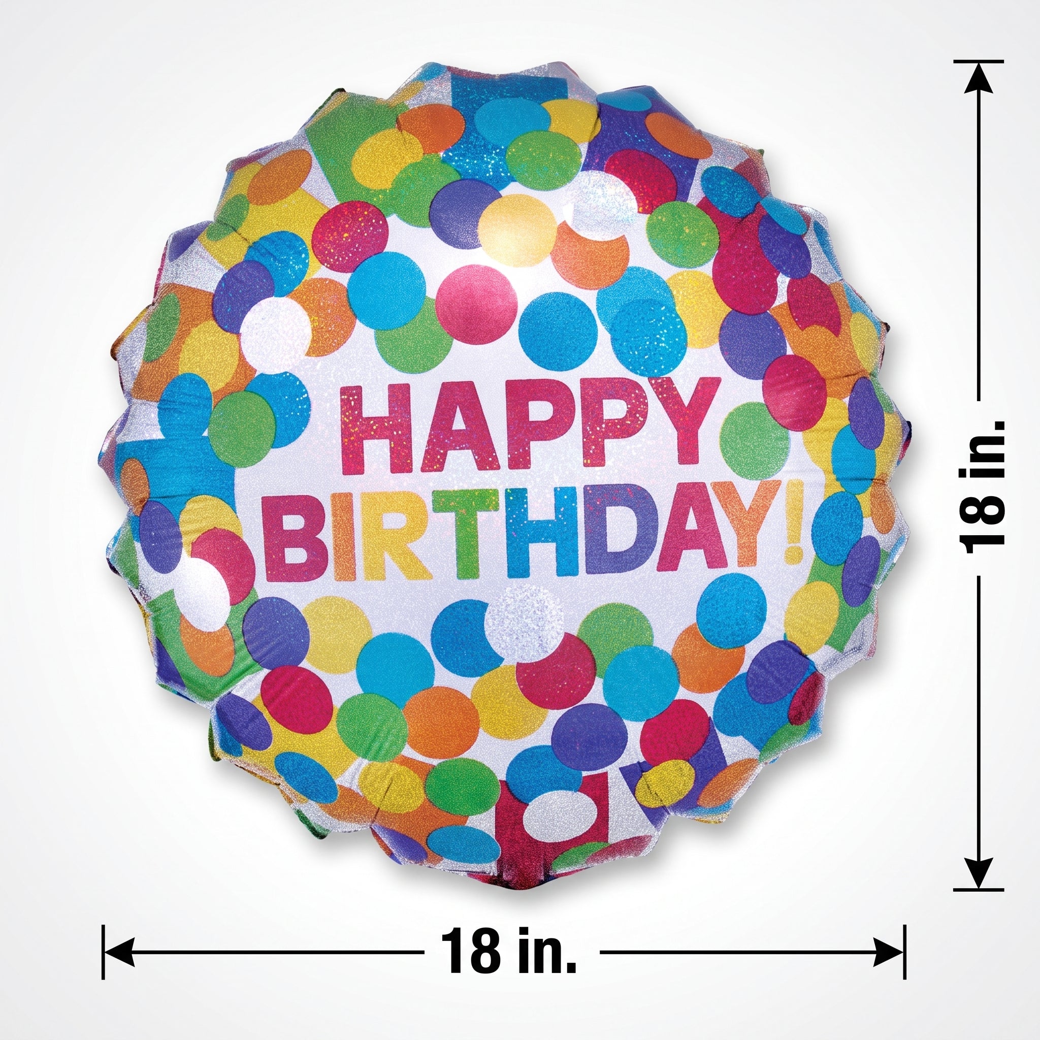 Rainbow Confetti Happy Birthday Foil Balloon