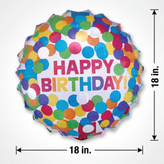 Rainbow Confetti Happy Birthday Foil Balloon