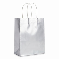Silver Cube Kraft Gift Bag - Pack of 12
