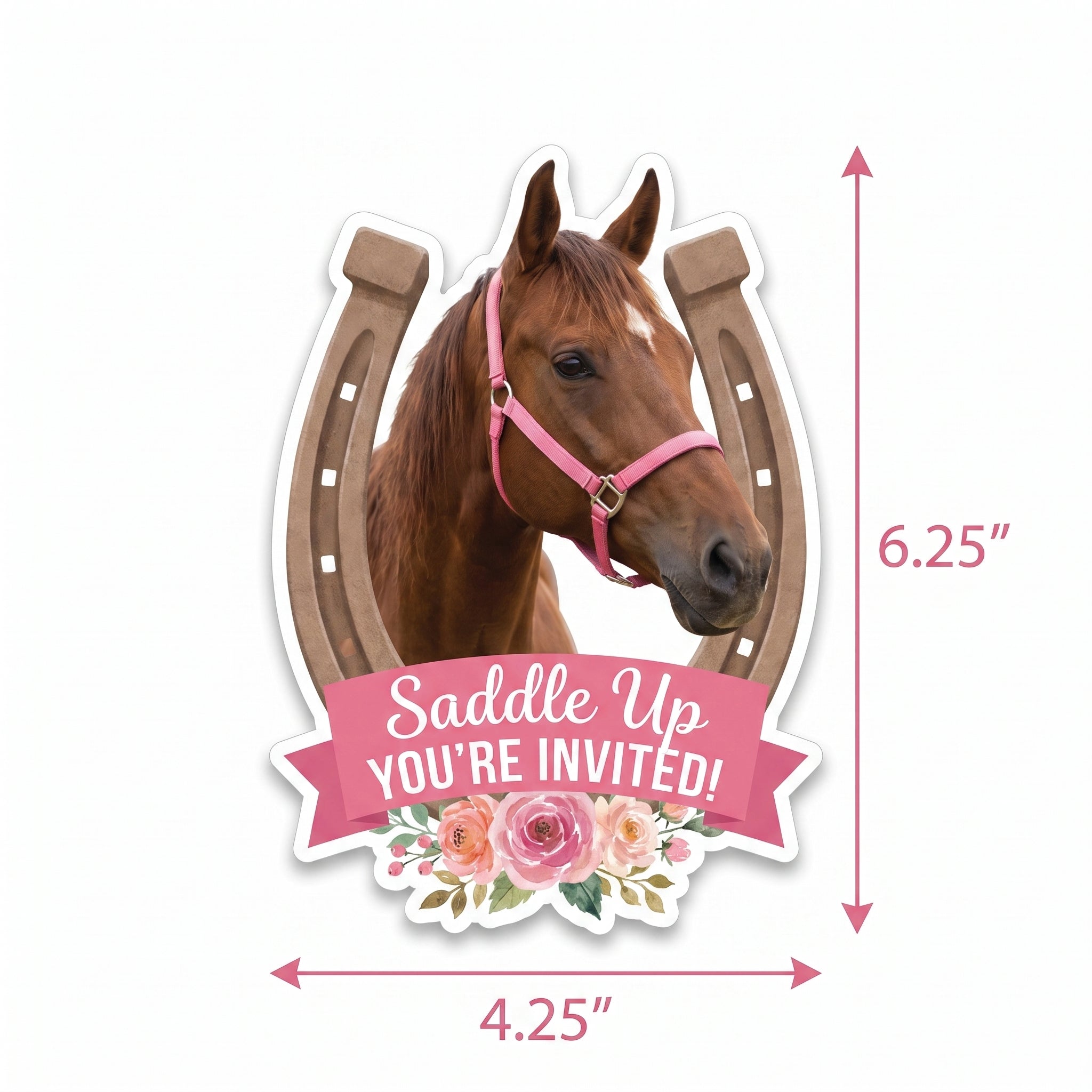 Saddle Up Horse Party Invitations with Envelopes, 8-Pack