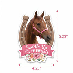 Saddle Up Horse Party Invitations with Envelopes, 8-Pack