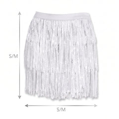 Sparkling White Party Skirt - S/M