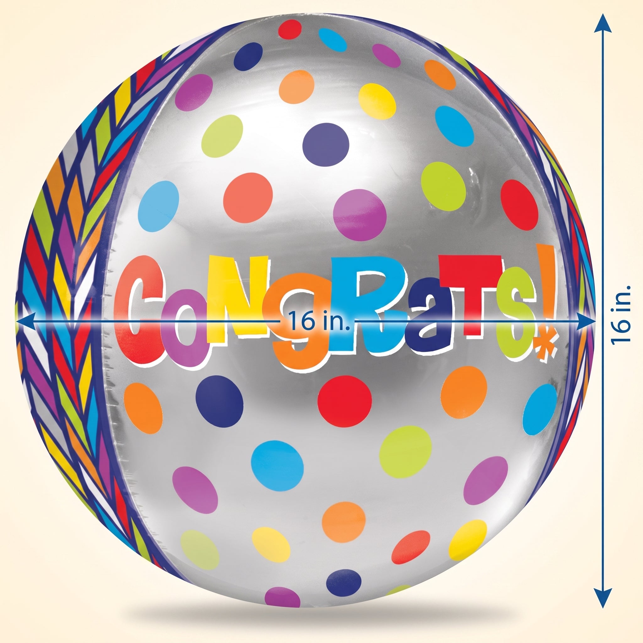 16-Inch Geometric Congrats Orbz Balloon