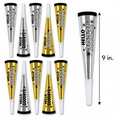 New Year's Eve Party Blowers - 8-Pack Celebratory Set
