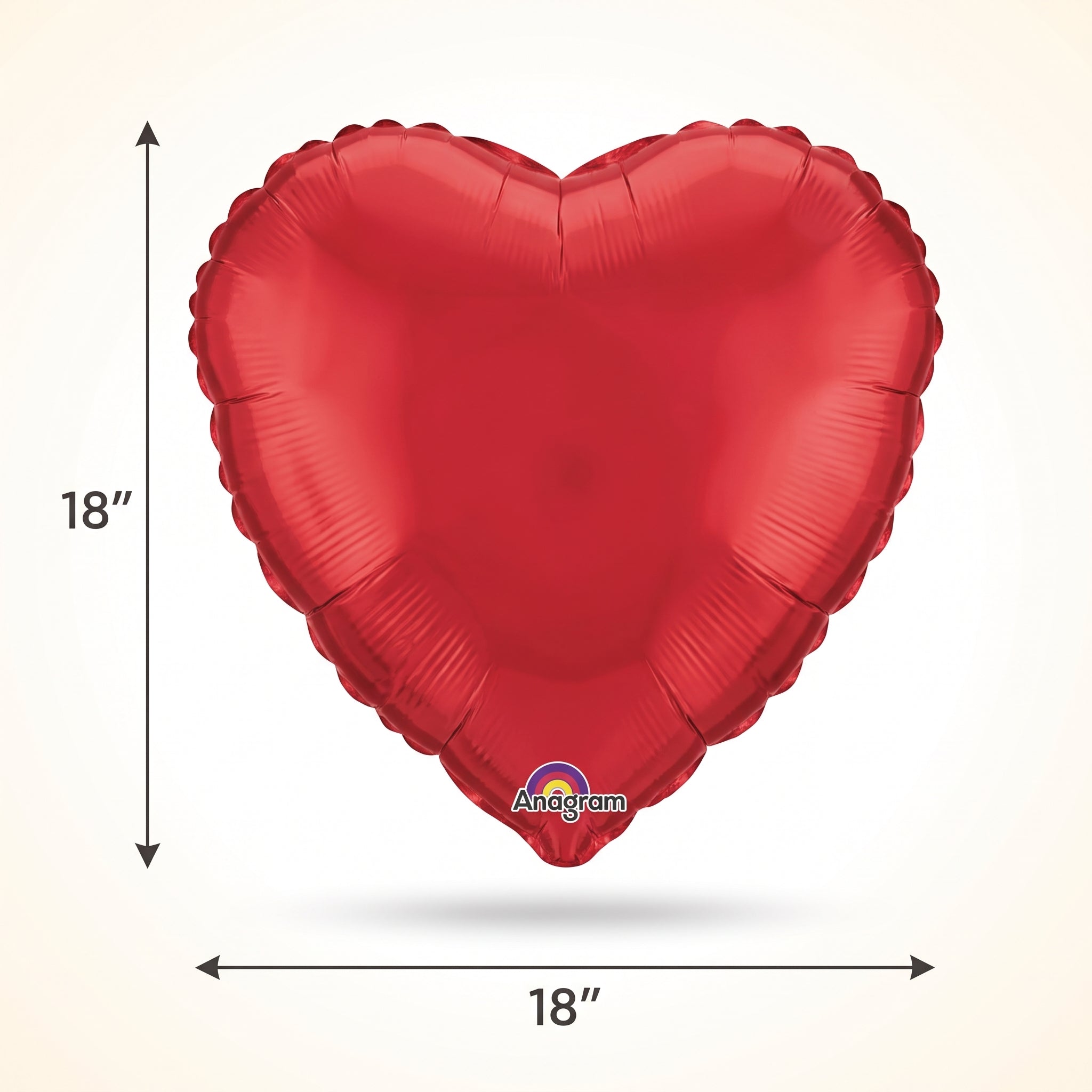 Radiant Red Heart-Shaped Metallic Balloon - 18-Inch