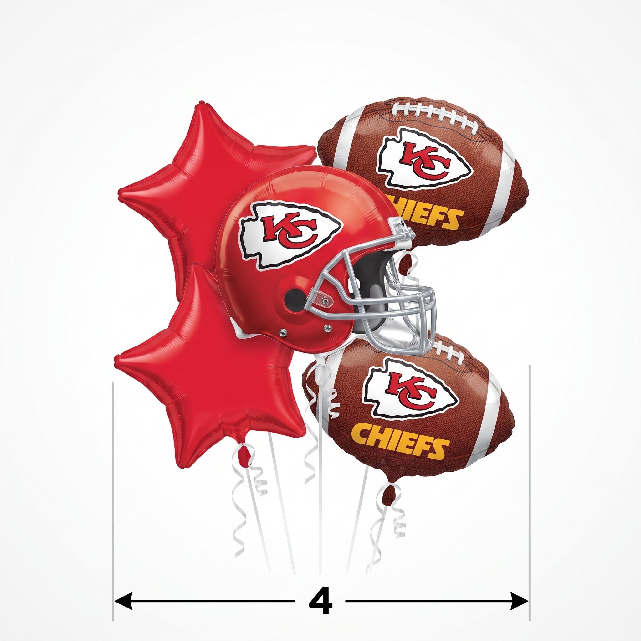 Kansas City Chiefs Metallic Balloon Bouquet