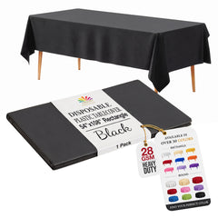 Black Plastic Table Cover | 54 in. x 108 in.