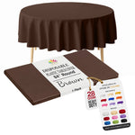 Round Brown Plastic Table Cover | 84 in.