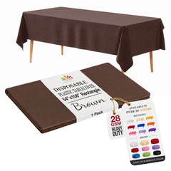 Brown Plastic Table Cover | 54 in. x 108 in.