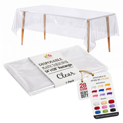 Clear Plastic Table Cover | 54 in. x 108 in.