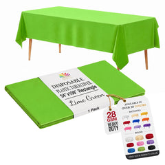 Lime Green Plastic Table Cover | 54 in. x 108 in.