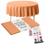 Round Peach Plastic Table Cover | 84 in.