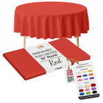 Round Red Plastic Table Cover | 84 in.
