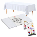 White Plastic Table Cover | 54 in. x 108 in.