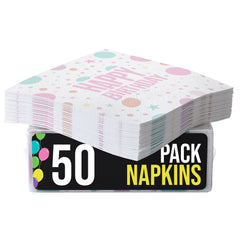 Pink Birthday Print Luncheon Napkins - 50 Ct.