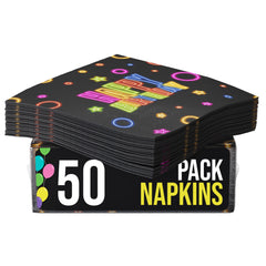 Neon Birthday Print Luncheon Napkins - 50 Ct.