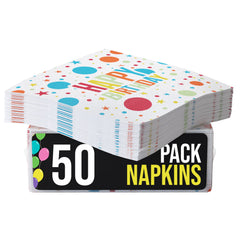 Birthday Print Luncheon Napkins - 50 Ct.