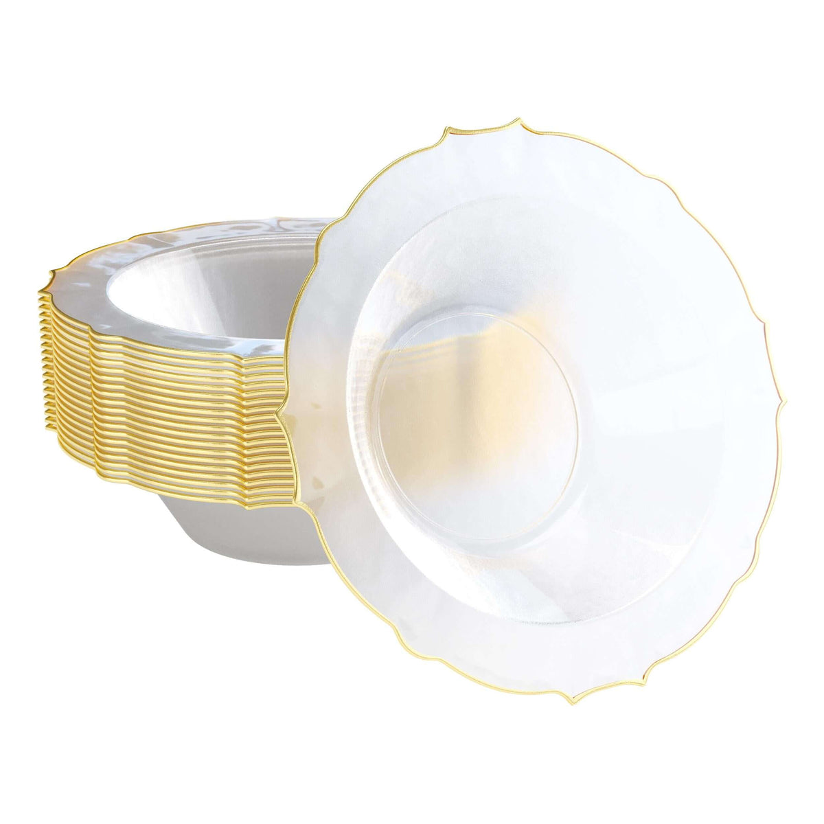 12 Oz. Clear/Gold Petal Bowls | 20 Count