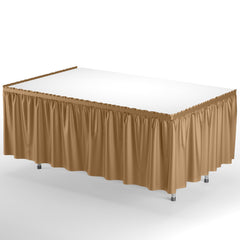 Gold Plastic Table Skirt | 6 Pack