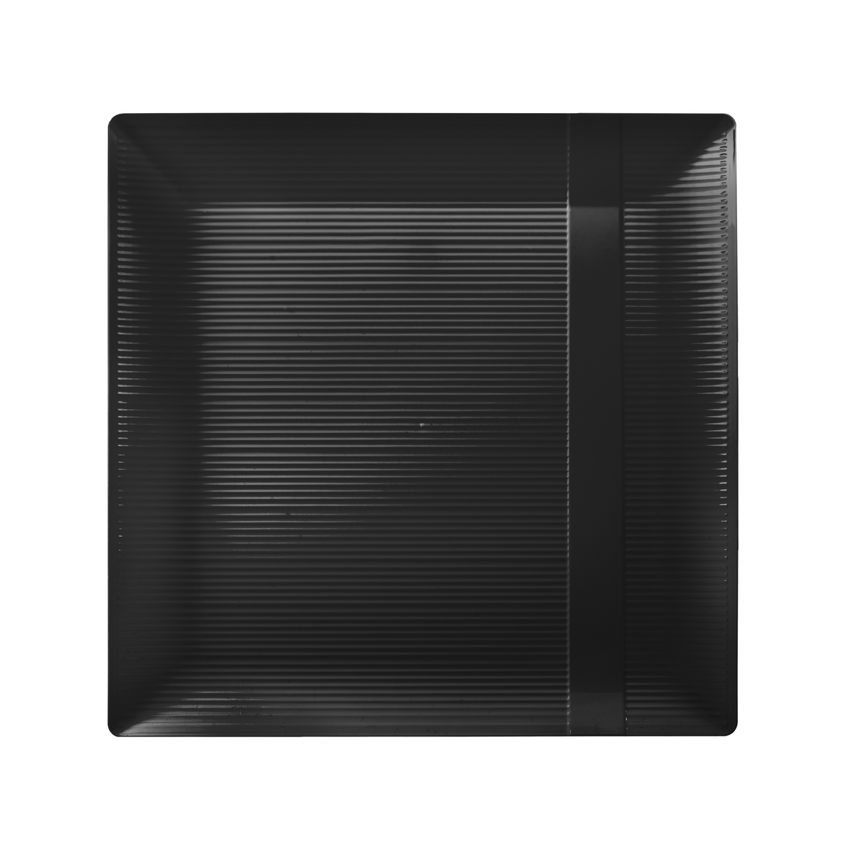 10.25 In. Zen Ridged Black Square Plastic Plates | 120 Count