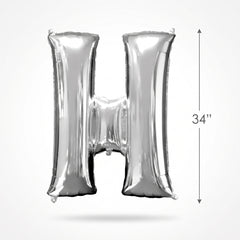 Silver Foil SuperShape Letter "H" Balloon