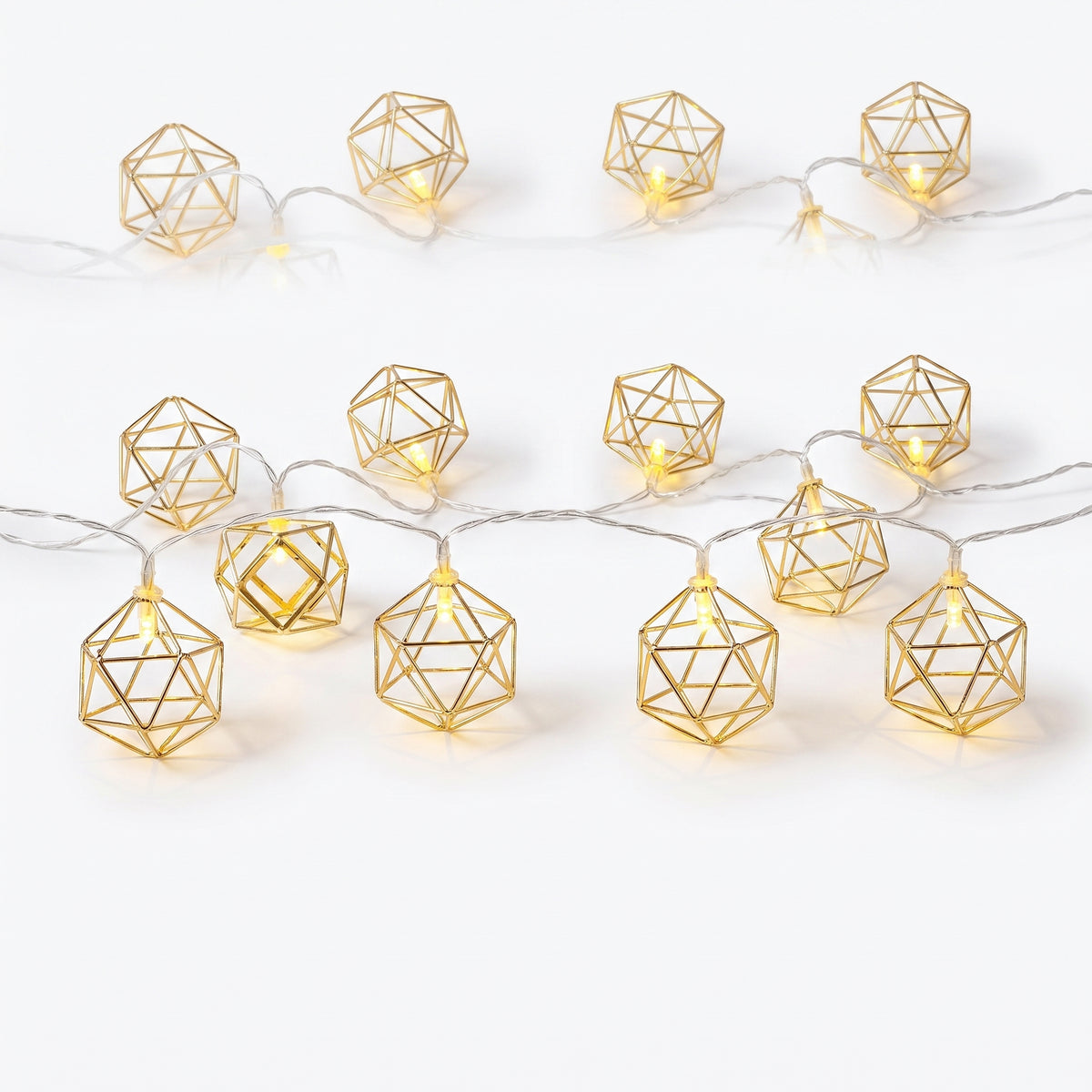 Gold Geometric LED String Lights - 5 ft, 10 Lights