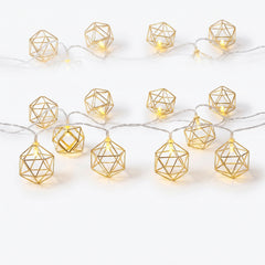 Gold Geometric LED String Lights - 5 ft, 10 Lights