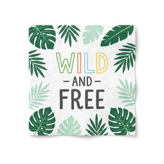 Get Wild Jungle Beverage Napkins - "Wild & Free!" Design, 16-Pack - 5 In. X 5 In.