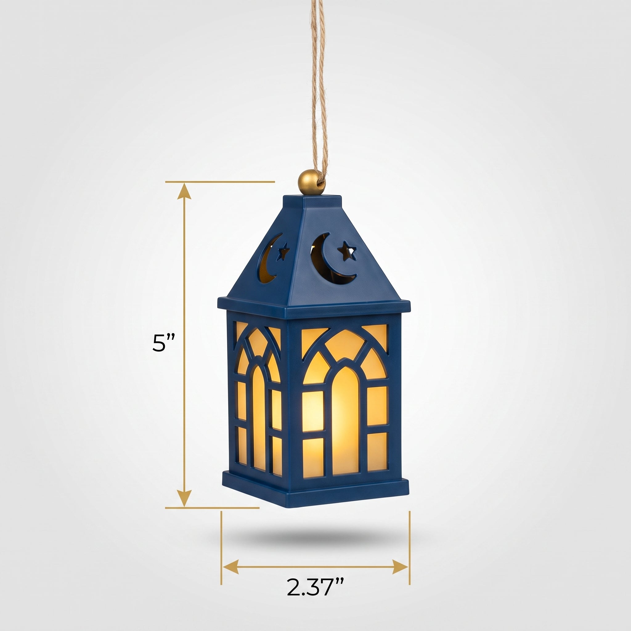 Mini LED Eid Lantern with Crescent Moon Design