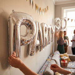 Silver Foil Letter "P" Balloon - Metallic Party Decor