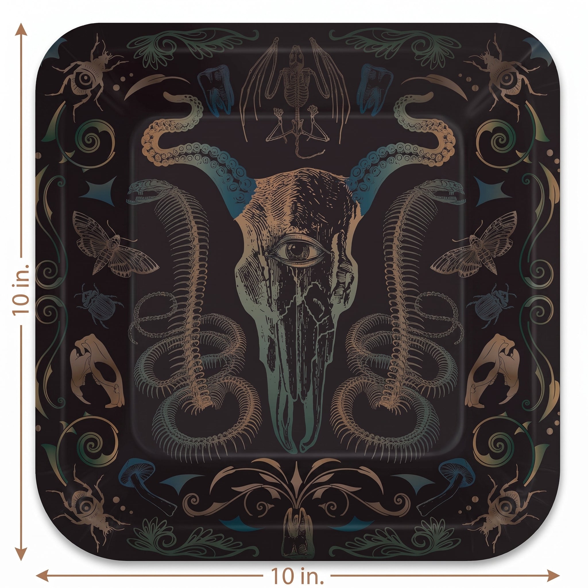 Dark Academia 10" Square Halloween Plates