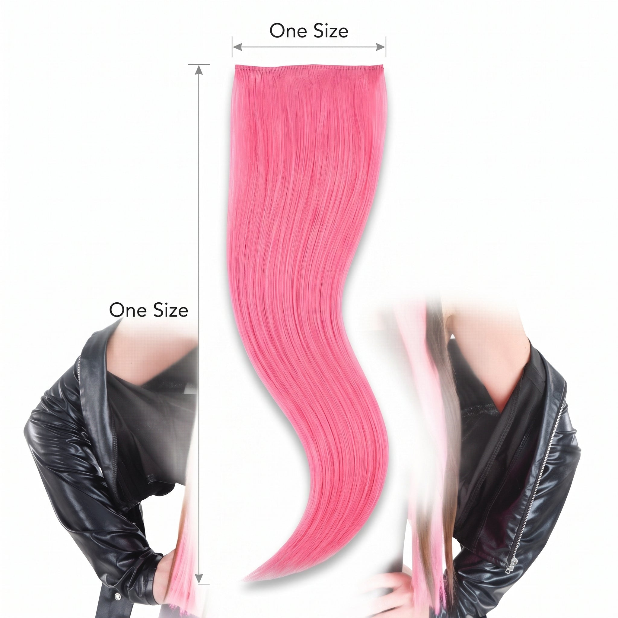 Neon Pink Under Color Hair Extensions
