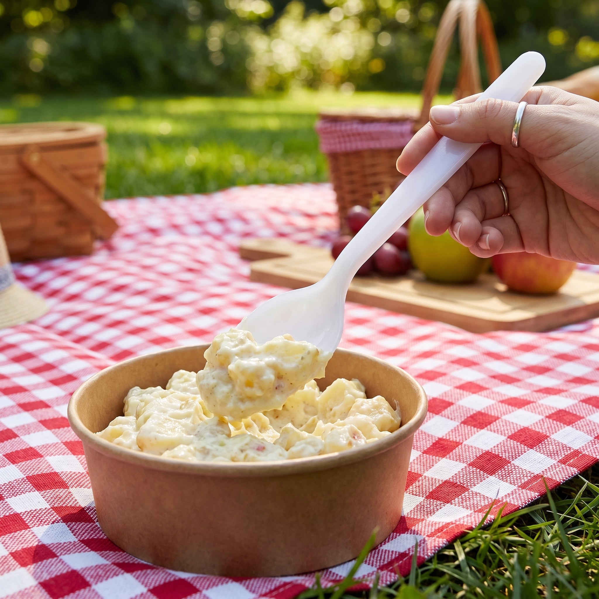Frosty White Heavy-Duty Plastic Spoons - 7.5 in. - 50 Pack