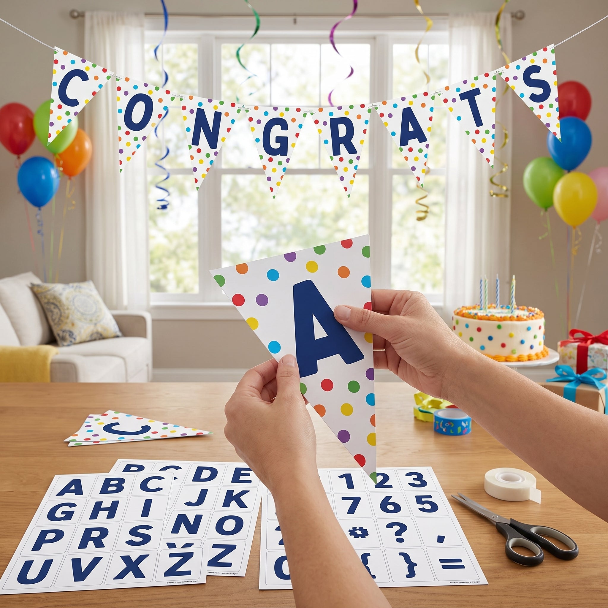 Customizable Birthday Banner Kit with Letters & Symbols