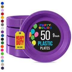 9 in. Purple Plastic Plates | 50 Count
