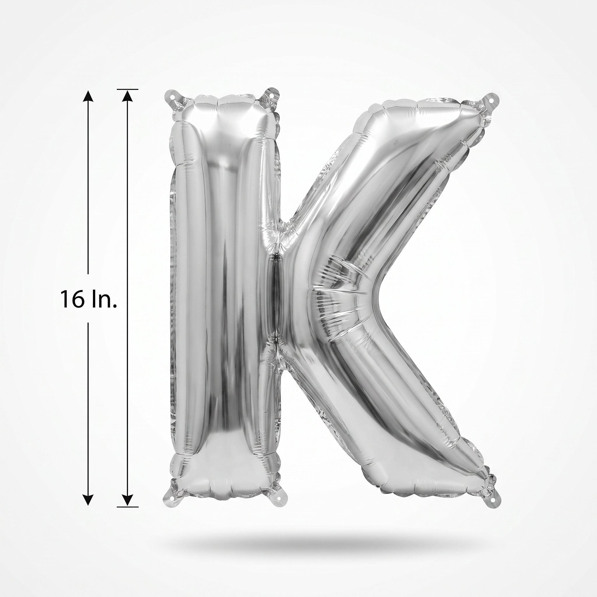 Silver Foil Letter K Balloon - Air Filled