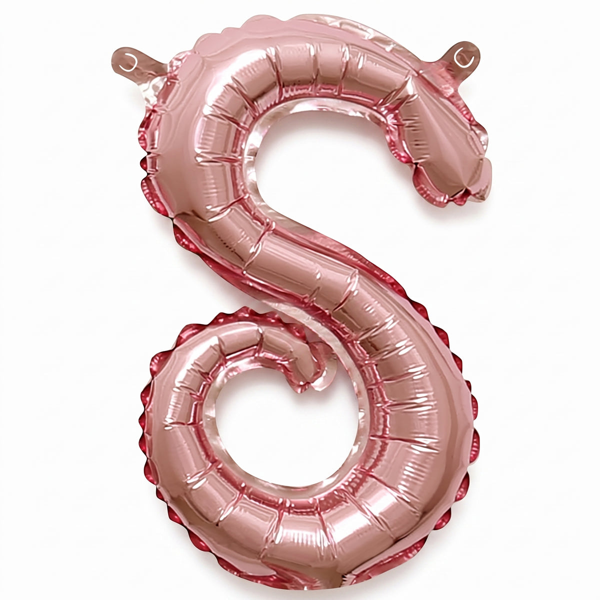 Rose Gold Script Letter 'S' Foil Balloon - 8-Inch Air-Filled