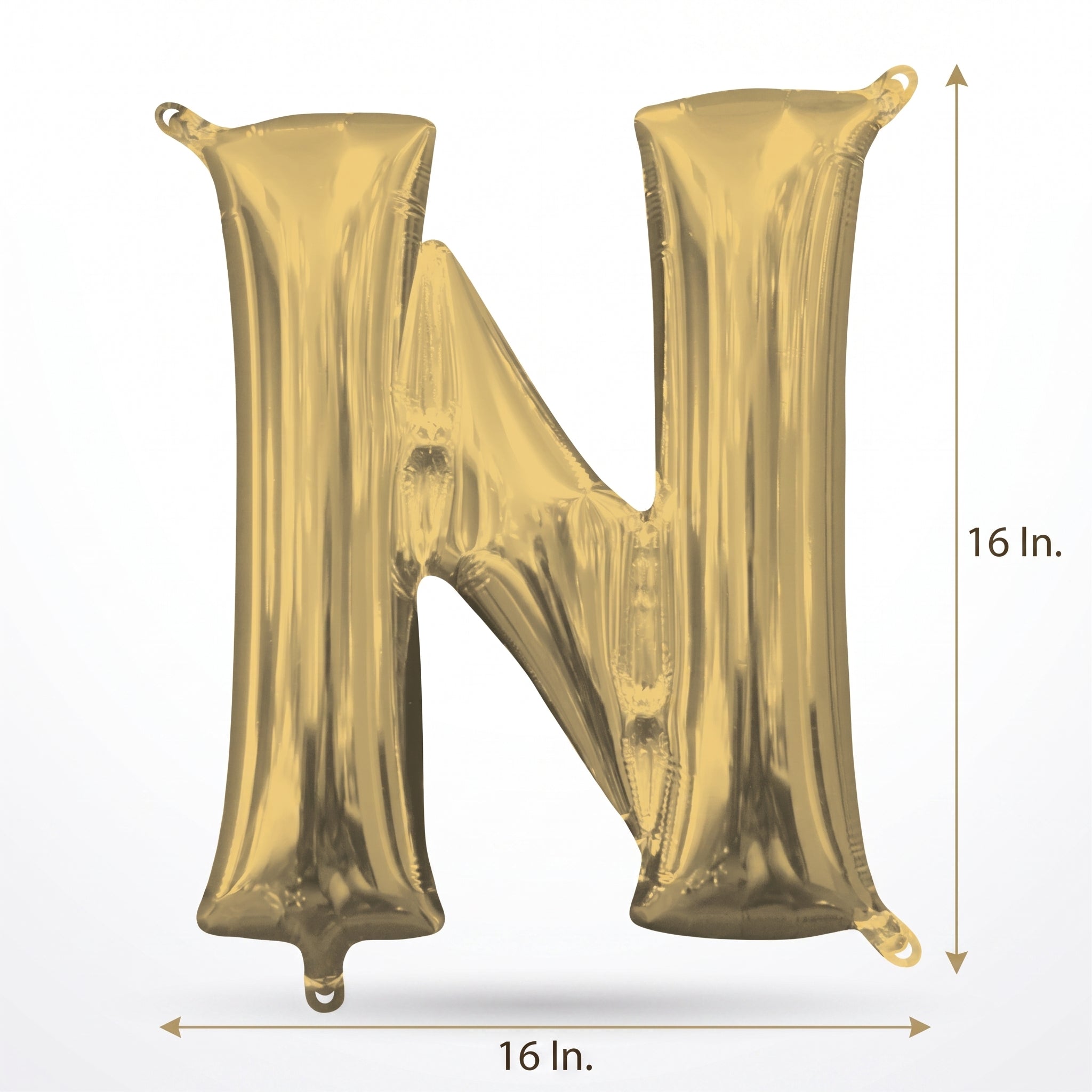 Gold Metallic Foil Letter "N" Balloon - Air Filled